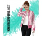 Women Pink Strip Style Jacket